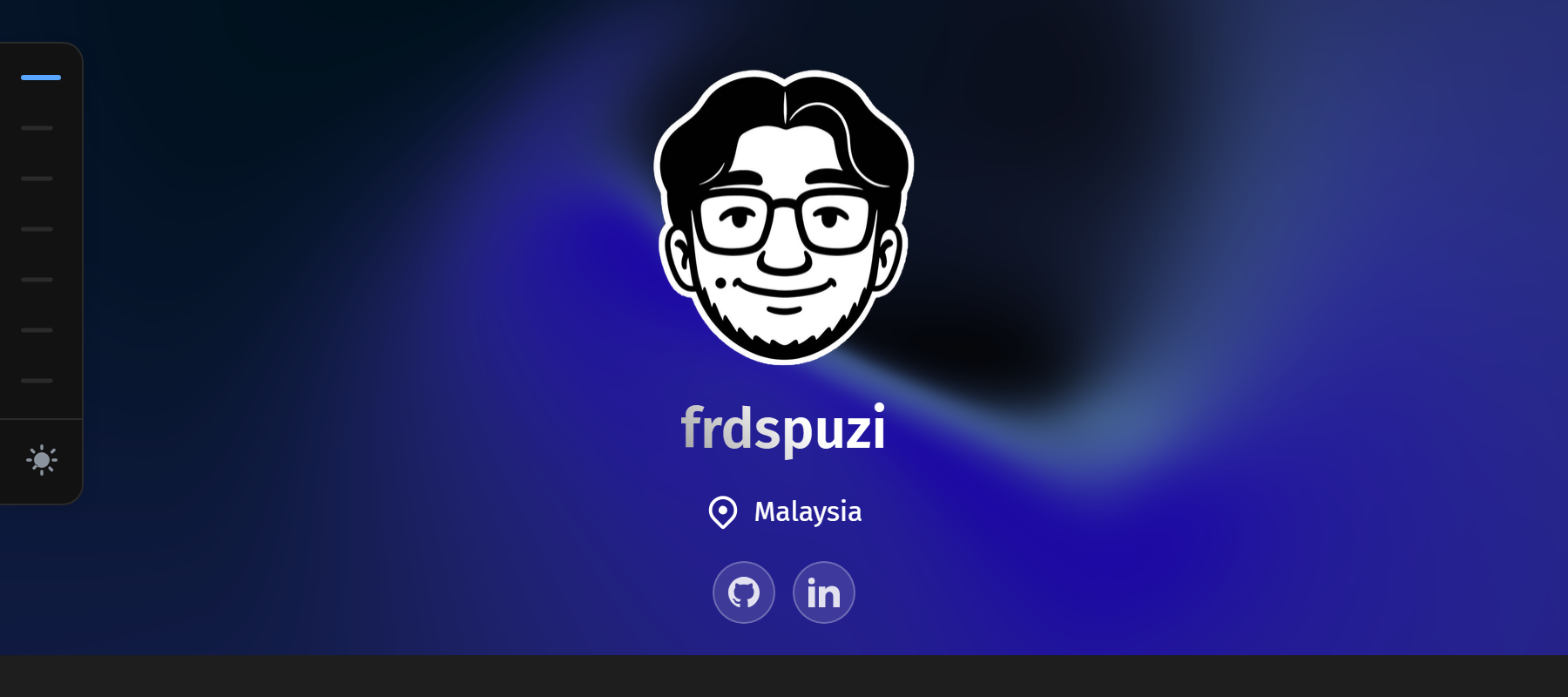 Hero page of Firdaus's personal website